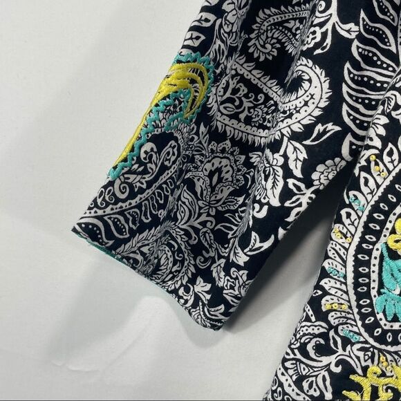 Choices White and Blue Paisley Print Blazer - Picture 6 of 14